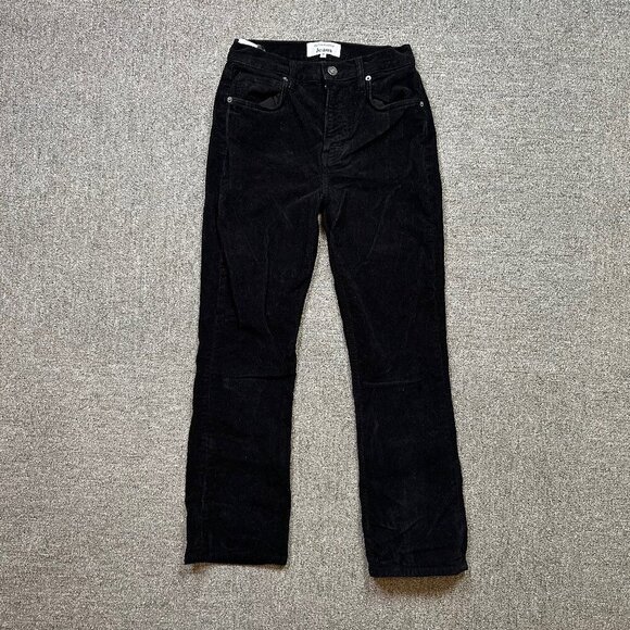 Reformation Jeans Peyton High Rise Bootcut Corduroy Pants in Black Size 25 - Picture 2 of 6
